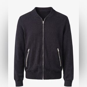 Five Four Men's Zip-Up Sweater Jacket Bomber Style Dark Navy‎ Size XL